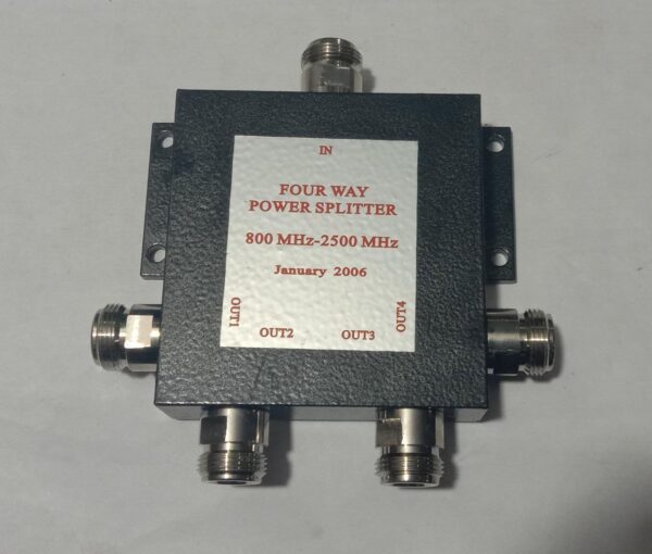 4 WAY N F MICROSTRIP SPLITTER 800- 2500 MHZ