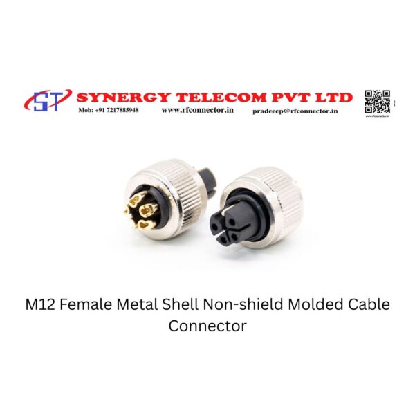 M12 Female Metal Shell Non-shield Molded Cable Connector - Image 2